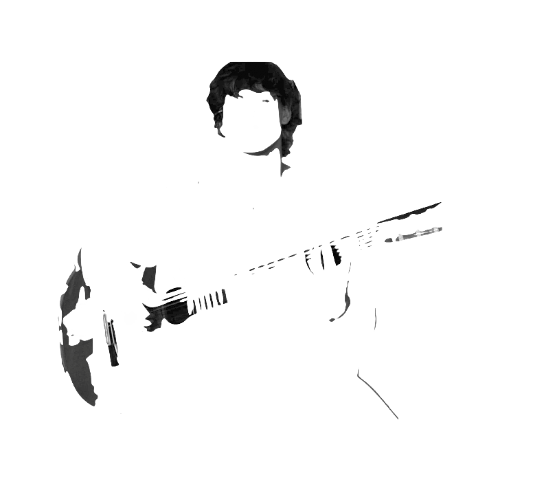 bente playing guitar graphic